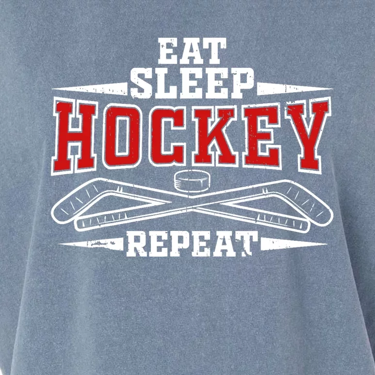 Eat Sleep Hockey Repeat For Hockey Player Garment-Dyed Women's Muscle Tee