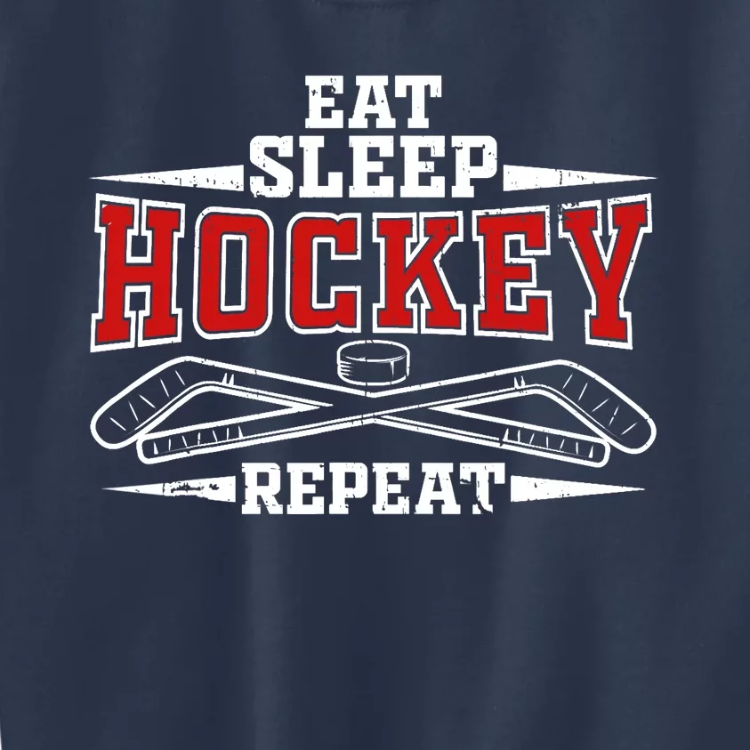 Eat Sleep Hockey Repeat For Hockey Player Kids Sweatshirt