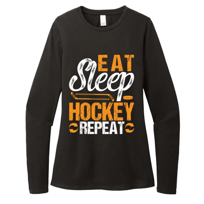 Eat Sleep Hockey Repeat Sport Themed Christmas Gift Womens CVC Long Sleeve Shirt