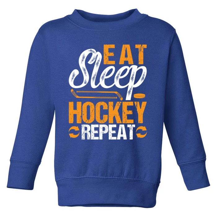 Eat Sleep Hockey Repeat Sport Themed Christmas Gift Toddler Sweatshirt