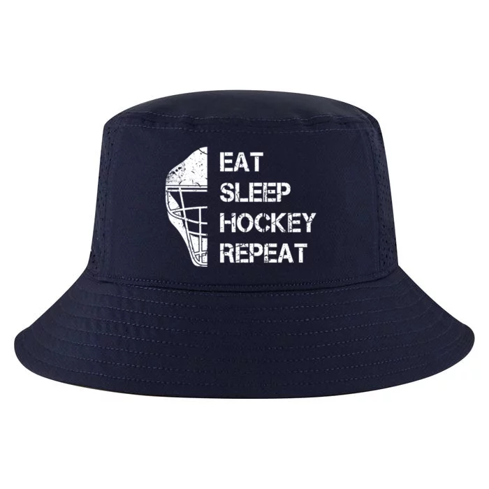 Eat Sleep Ice Hockey Repeat Christmas Birthday Funny Gift Cool Comfort Performance Bucket Hat