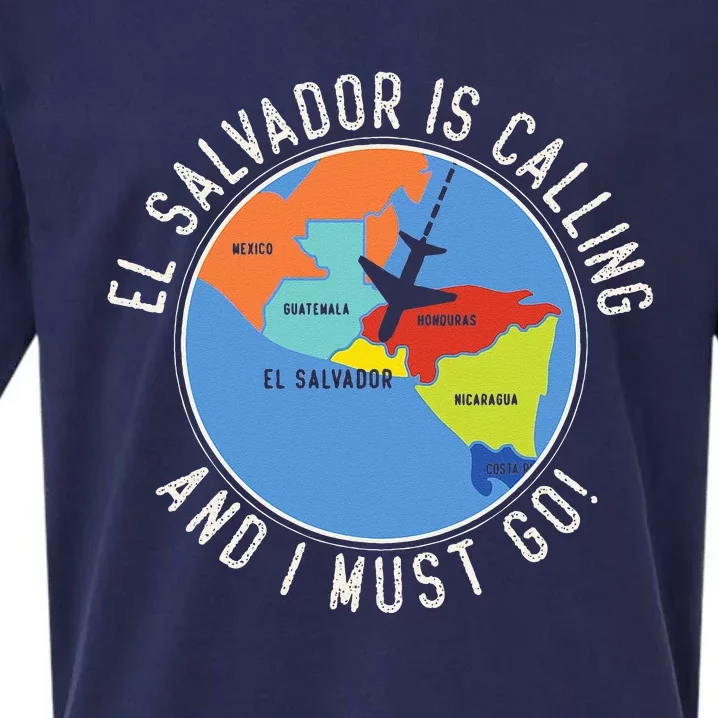 El Salvador Is Calling And I Must Go El Salvador Map Sueded Cloud Jersey T-Shirt