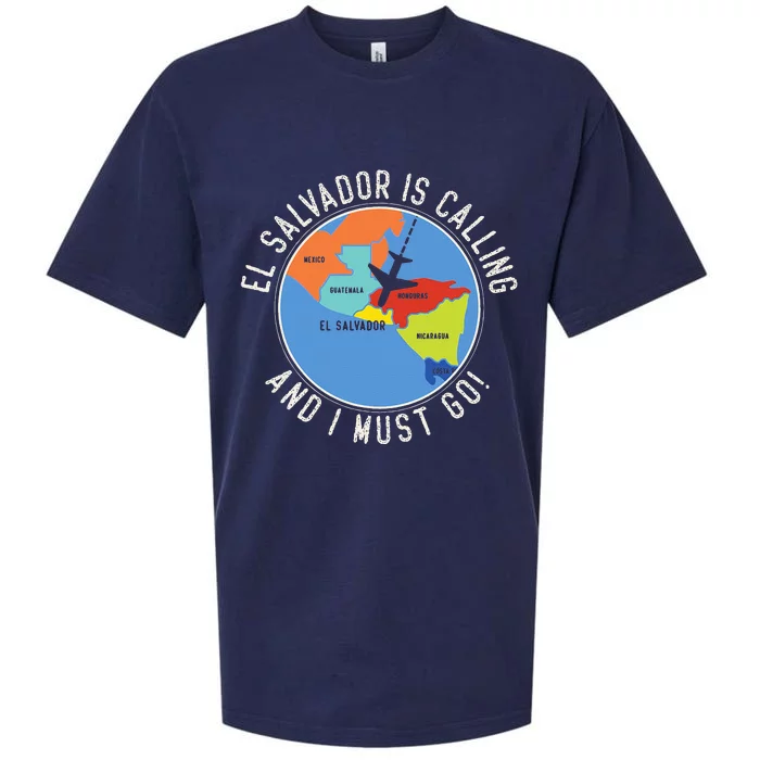 El Salvador Is Calling And I Must Go El Salvador Map Sueded Cloud Jersey T-Shirt