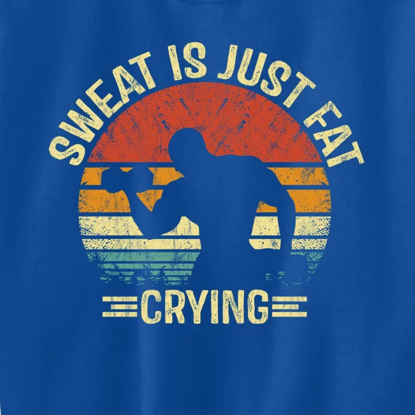 Exercise Sweat Is Just Fat Crying Motivational Workout Gift Kids Sweatshirt