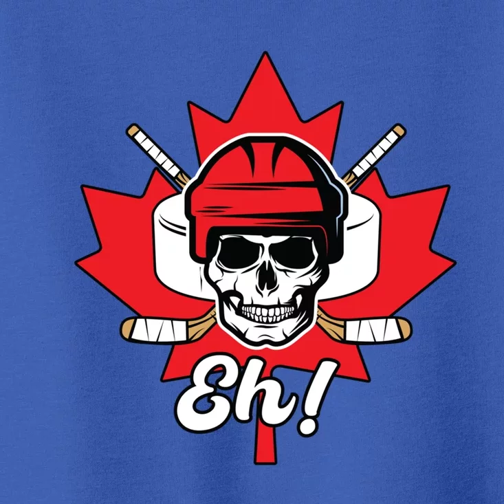 Eh Skeleton Ice Hockey Player Canadian Flag Cute Gift Toddler T-Shirt