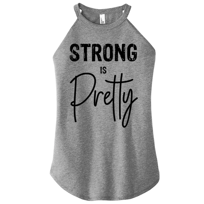 Empowered Strong Is Pretty Female Feminist Gift Women’s Perfect Tri Rocker Tank