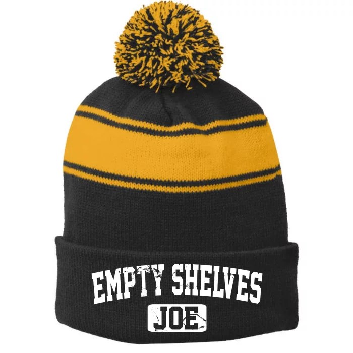 Empty Shelves Joe Vintage Logo Stripe Pom Pom Beanie