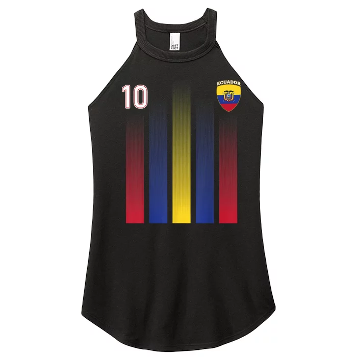 TeeShirtPalace Ecuador Soccer Jersey Ecuador 10 Soccer Football Fan Women’s Perfect Tri Rocker Tank