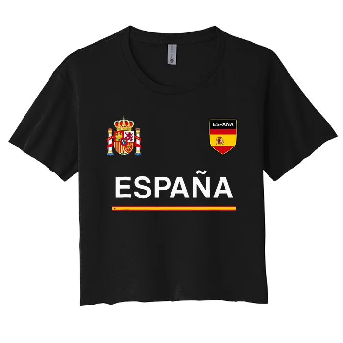 Espana Sportsoccer Jersey Flag Football Madrid Women's Crop Top Tee