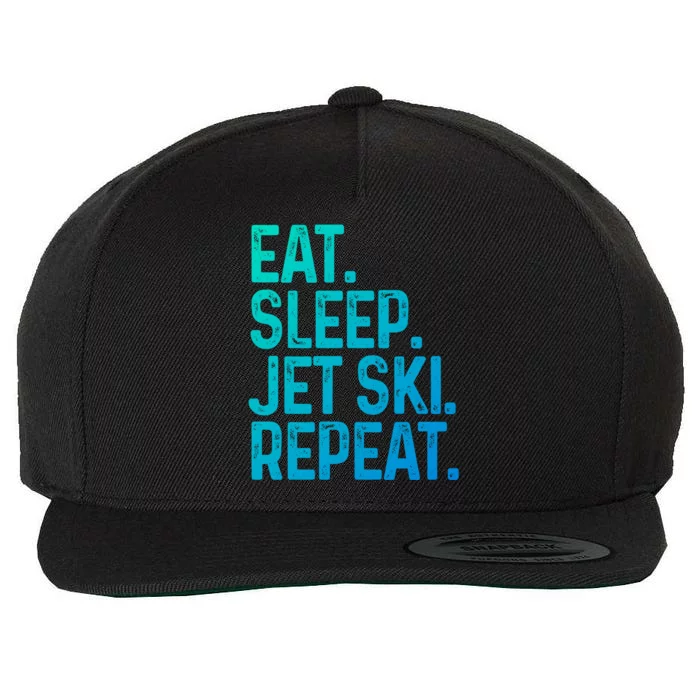 Eat Sleep Jet Ski Repeat Funny Jet Skiing Meaningful Gift Wool Snapback Cap