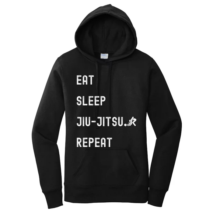 Eat Sleep Jiujitsu Repeat Women's Pullover Hoodie