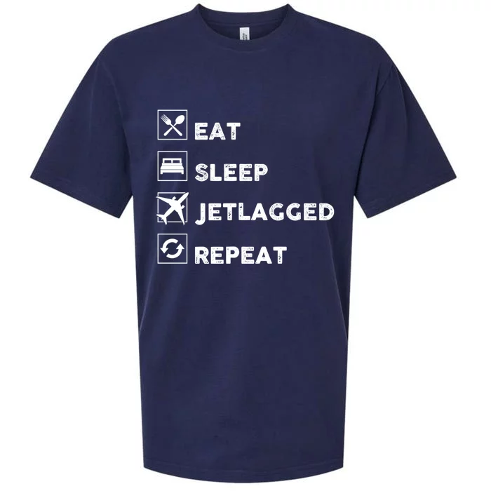 Eat Sleep Jetlagged Repeat Jetlag Gift Sueded Cloud Jersey T-Shirt