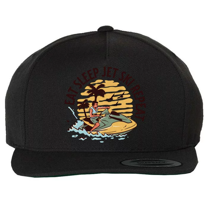 Eat Sleep Jet Ski Repeat Gift Wool Snapback Cap