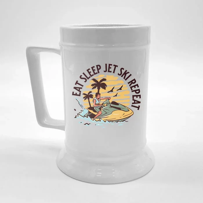 Eat Sleep Jet Ski Repeat Gift Front & Back Beer Stein