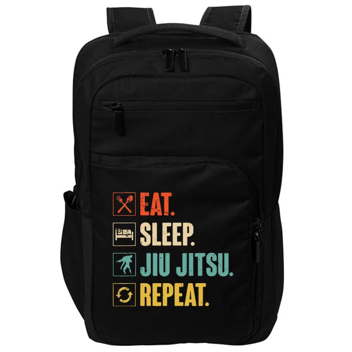 Eat Sleep Jiujitsu Repeat Funny Jiujitsu Martial Art Combat Impact Tech Backpack