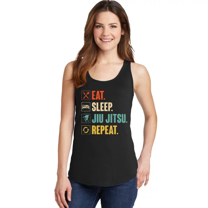 Eat Sleep Jiujitsu Repeat Funny Jiujitsu Martial Art Combat Ladies Essential Tank