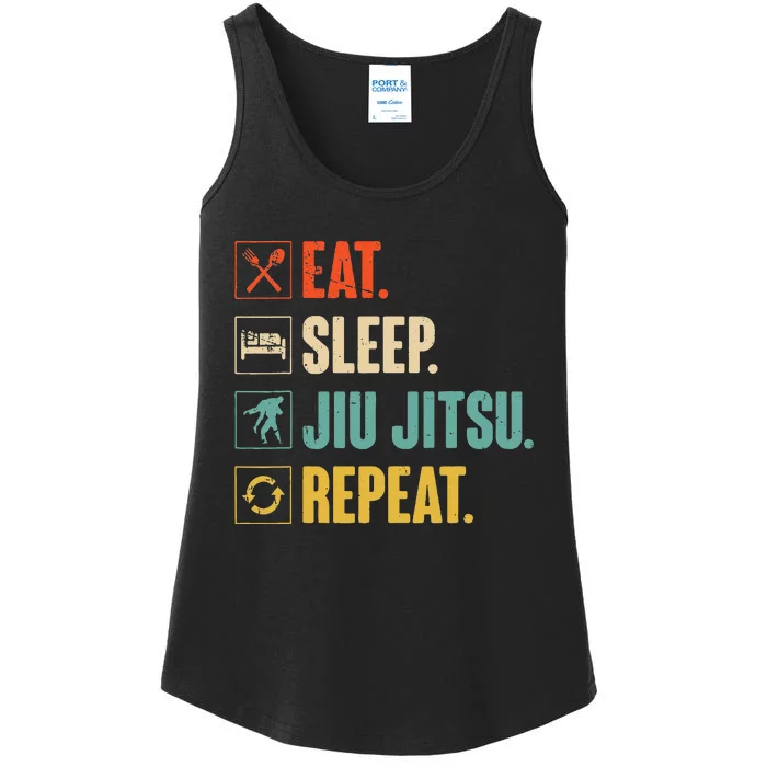 Eat Sleep Jiujitsu Repeat Funny Jiujitsu Martial Art Combat Ladies Essential Tank