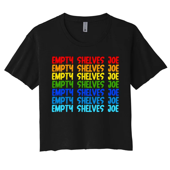 Empty Shelves Joe Retro Colorful Women's Crop Top Tee