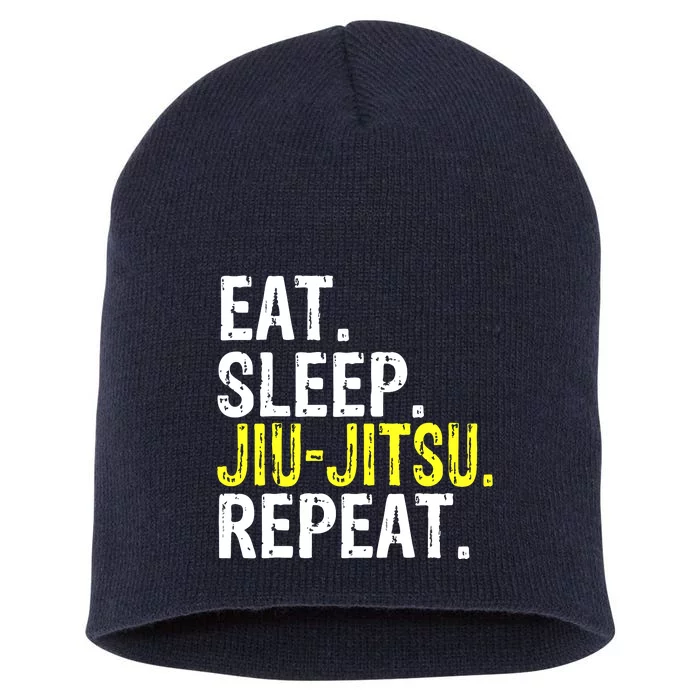 Eat Sleep JiuJitsu Repeat Gift Short Acrylic Beanie