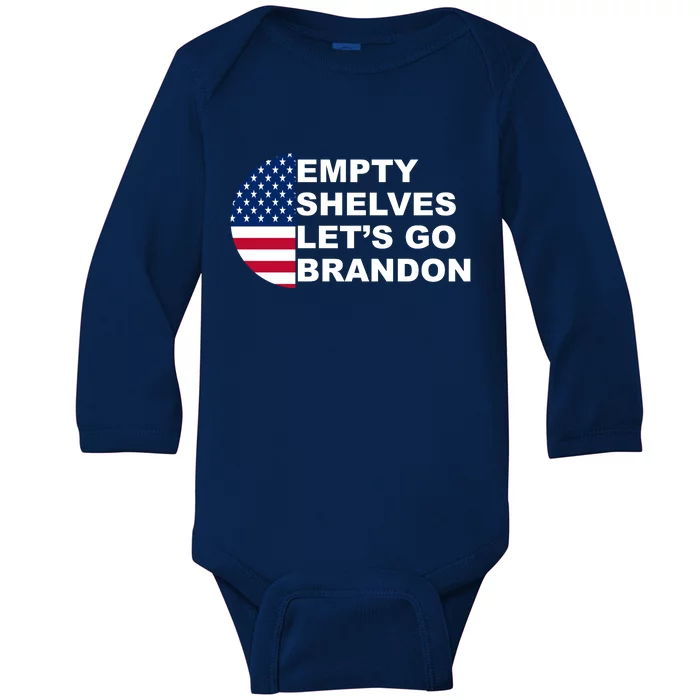 Empty Shelves Joe, Let's Go Brandon, Anti Biden Baby Long Sleeve Bodysuit