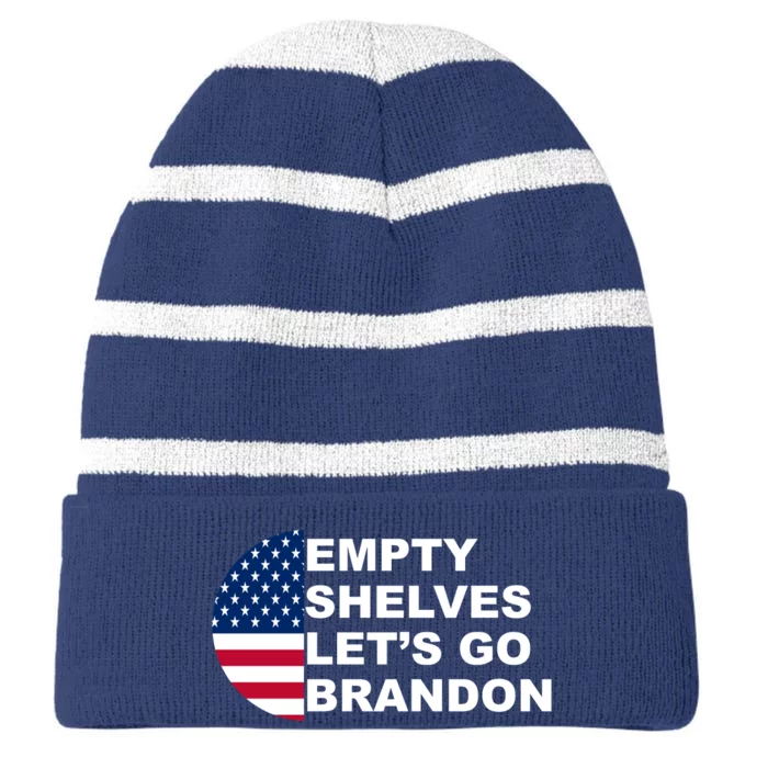 Empty Shelves Joe, Let's Go Brandon, Anti Biden Striped Beanie with Solid Band