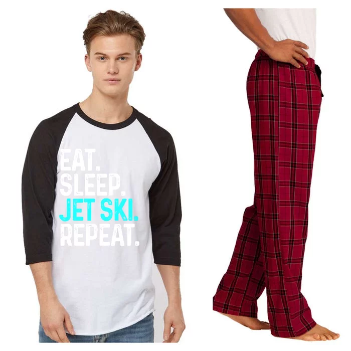 Eat Sleep Jet Ski Repeat Funny Jet Skiing Gift Raglan Sleeve Pajama Set