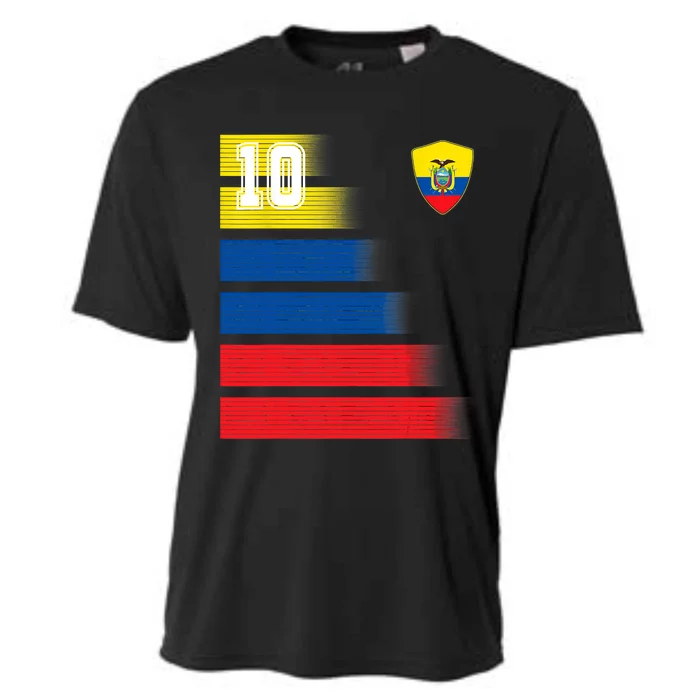 Ecuador Soccer Jersey Flag Retro 10 Ecuadorian Football Cooling Performance Crew T-Shirt