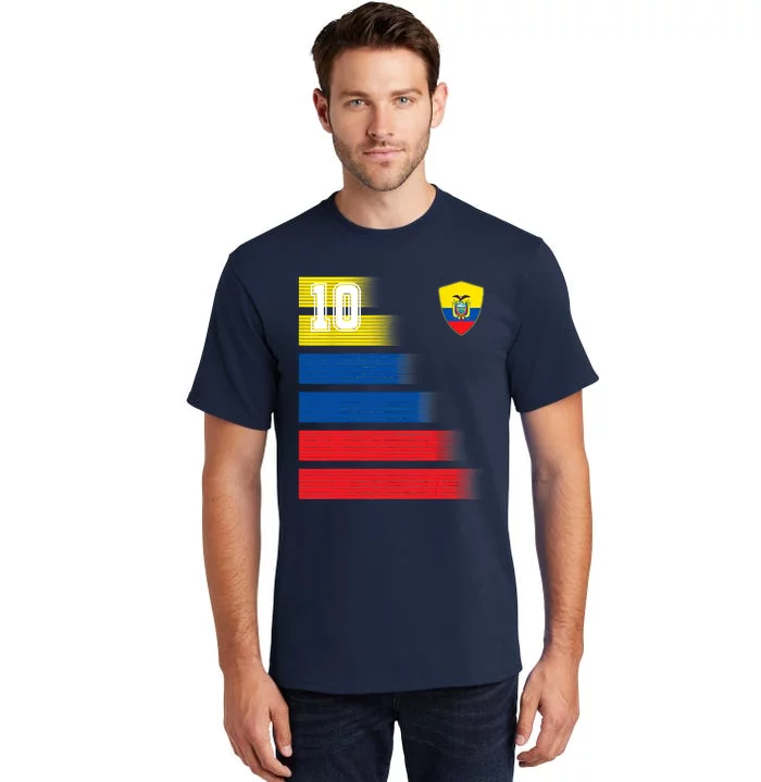 Ecuador Soccer Jersey Flag Retro 10 Ecuadorian Football Tall T-Shirt