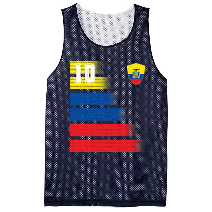 Ecuador Soccer Jersey Flag Retro 10 Ecuadorian Football Mesh Reversible Basketball Jersey Tank