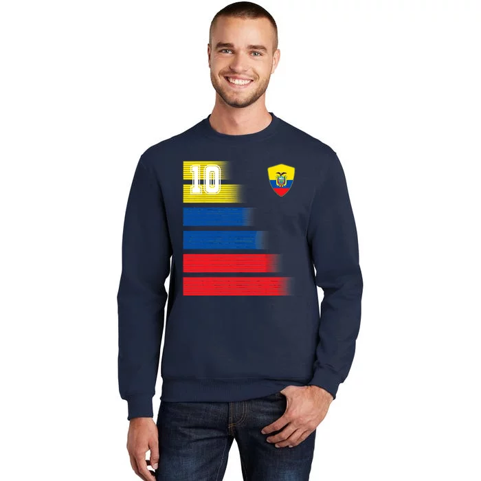 Ecuador Soccer Jersey Flag Retro 10 Ecuadorian Football Tall Sweatshirt