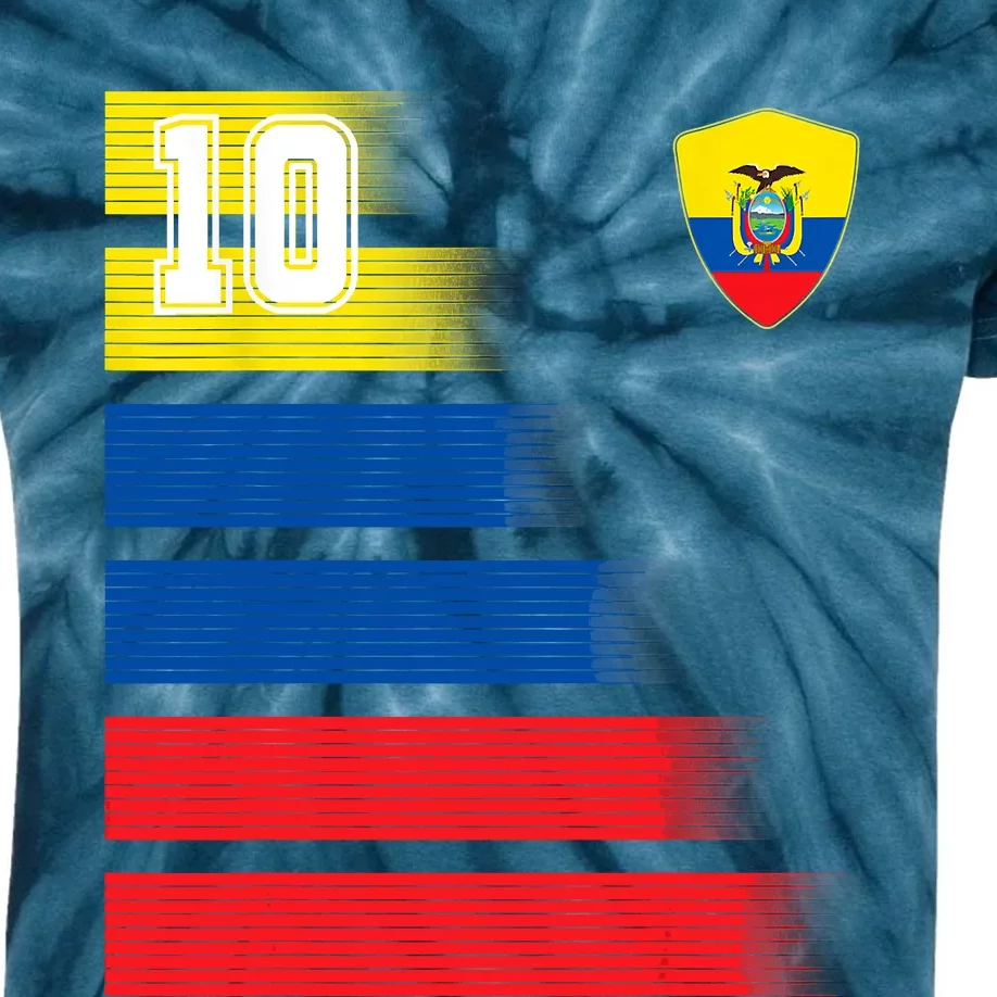 Ecuador Soccer Jersey Flag Retro 10 Ecuadorian Football Kids Tie-Dye T-Shirt