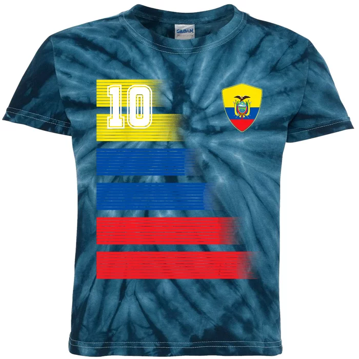 Ecuador Soccer Jersey Flag Retro 10 Ecuadorian Football Kids Tie-Dye T-Shirt