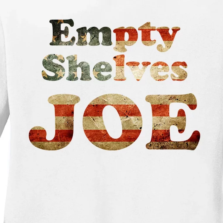 Empty Shelves Joe USA Blend Ladies Long Sleeve Shirt