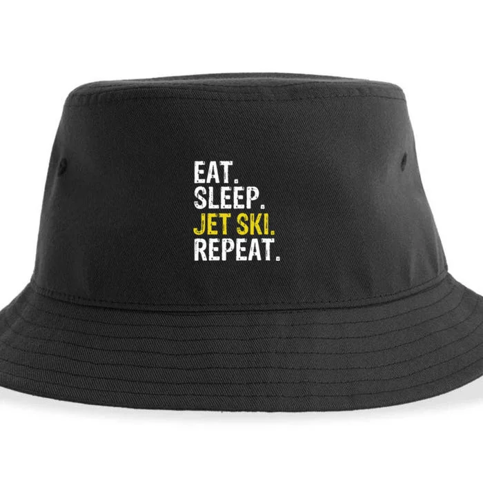 Eat Sleep Jet Ski Repeat Gift Skiing Sustainable Bucket Hat