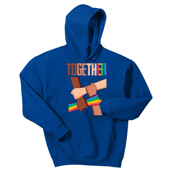 Equality Social Justice Hu Rights Together Rainbow Hands Gift Kids Hoodie