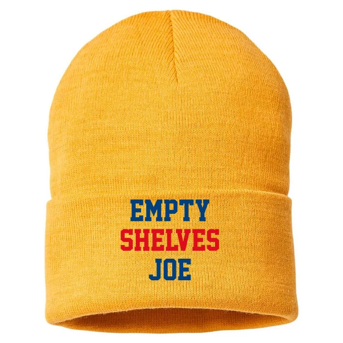 Empty Shelves Joe Republican Anti Biden Design Sustainable Knit Beanie