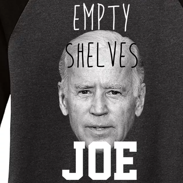 Empty Shelves Joe Funny Politics Anti Biden Women's Tri-Blend 3/4-Sleeve Raglan Shirt