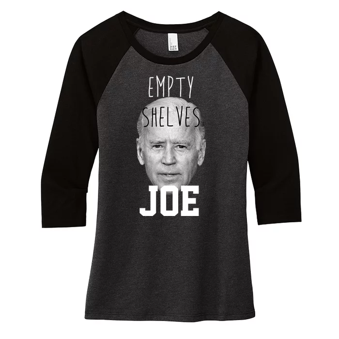 Empty Shelves Joe Funny Politics Anti Biden Women's Tri-Blend 3/4-Sleeve Raglan Shirt