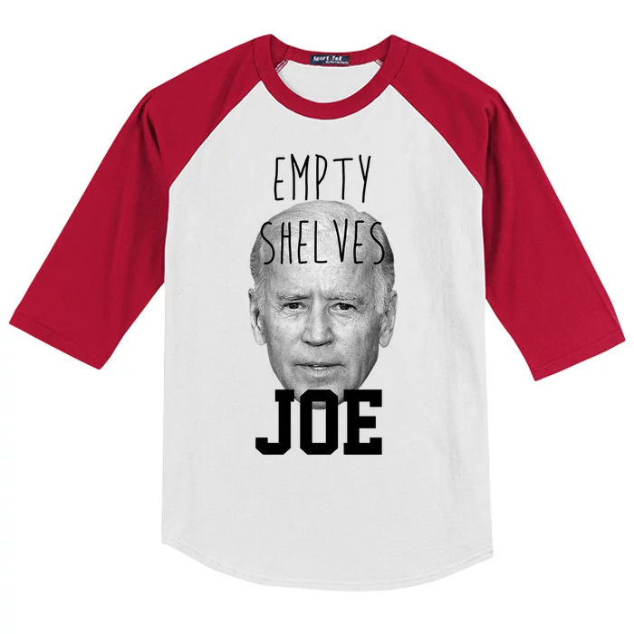 Empty Shelves Joe Funny Politics Anti Biden Kids Colorblock Raglan Jersey