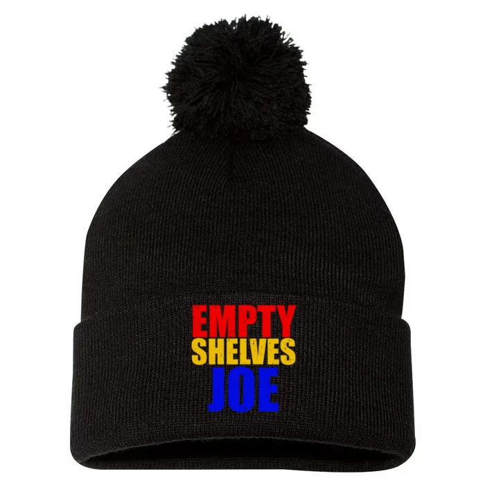 Empty Shelves Joe Conservative Anti Liberal Pom Pom 12in Knit Beanie