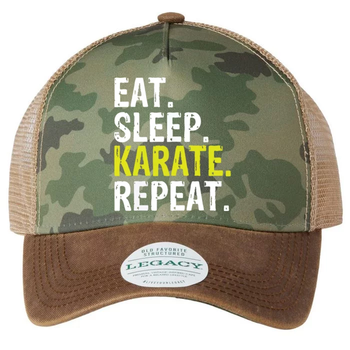 Eat Sleep Karate Repeat Gift Legacy Tie Dye Trucker Hat