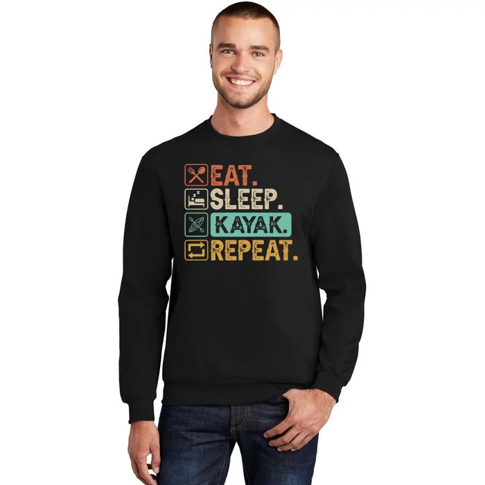 Eat Sleep Kayak Repeat Vintage Kayak Gift Sweatshirt