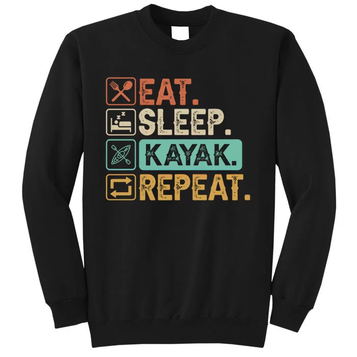 Eat Sleep Kayak Repeat Vintage Kayak Gift Sweatshirt