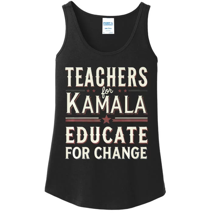 Educators Support Kamala Harris Education Teacher Harris Ladies Essential Tank