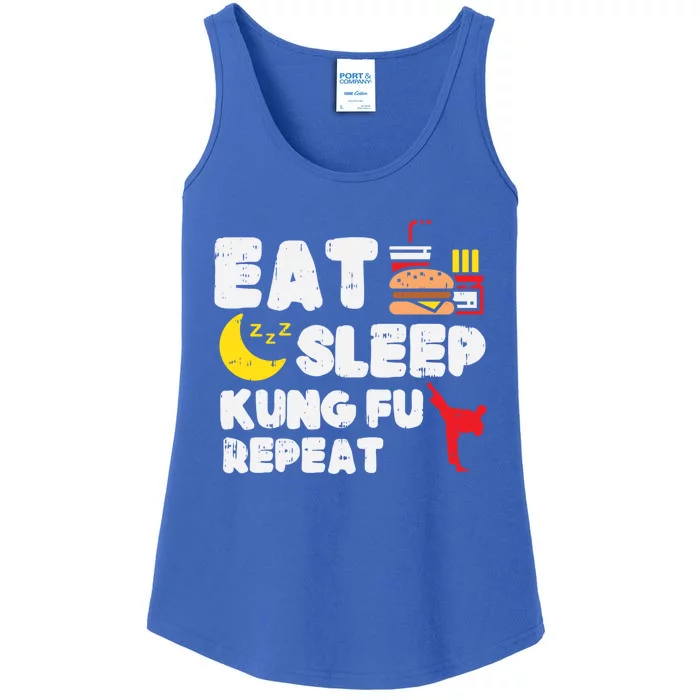 Eat Sleep Kung Fu Repeat Funny Wushu Martial Arts Lover Gift Great Gift Ladies Essential Tank