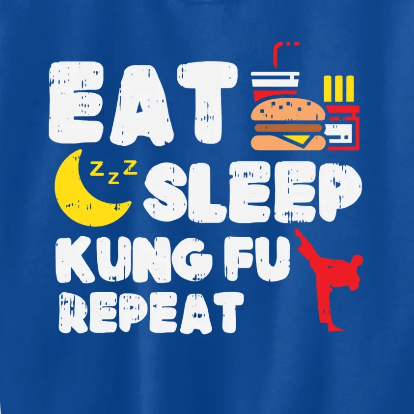 Eat Sleep Kung Fu Repeat Funny Wushu Martial Arts Lover Gift Great Gift Kids Sweatshirt