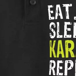 Eat Sleep Karate Repeat Gift Dry Zone Grid Performance Polo