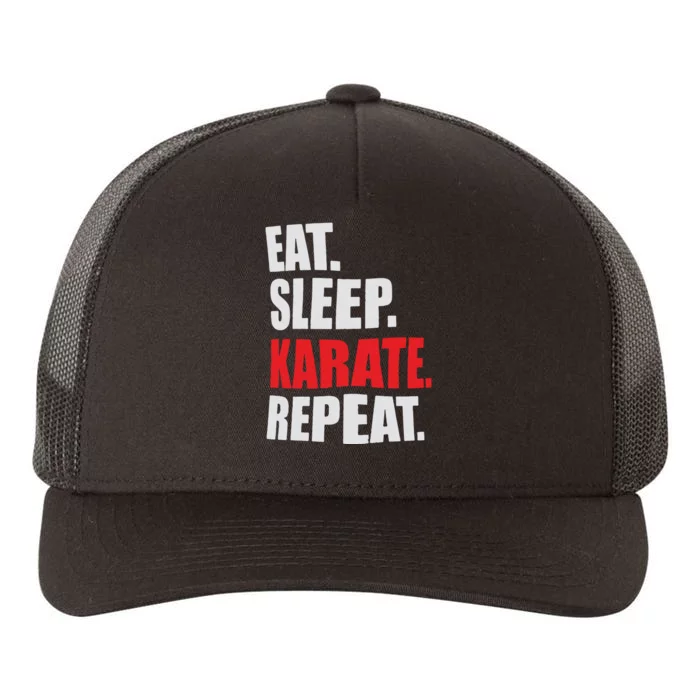 Eat Sleep Karate Repeat Yupoong Adult 5-Panel Trucker Hat