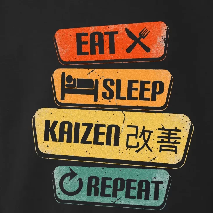 Eat Sleep Kaizen Repeat Funny Japanese Kaizen Toddler Hoodie