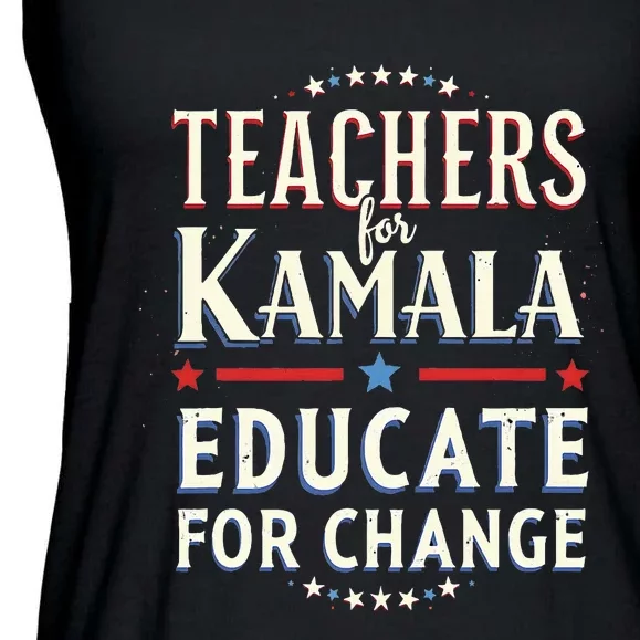 Educators Support Kamala Harris Education Teacher Harris Ladies Essential Flowy Tank